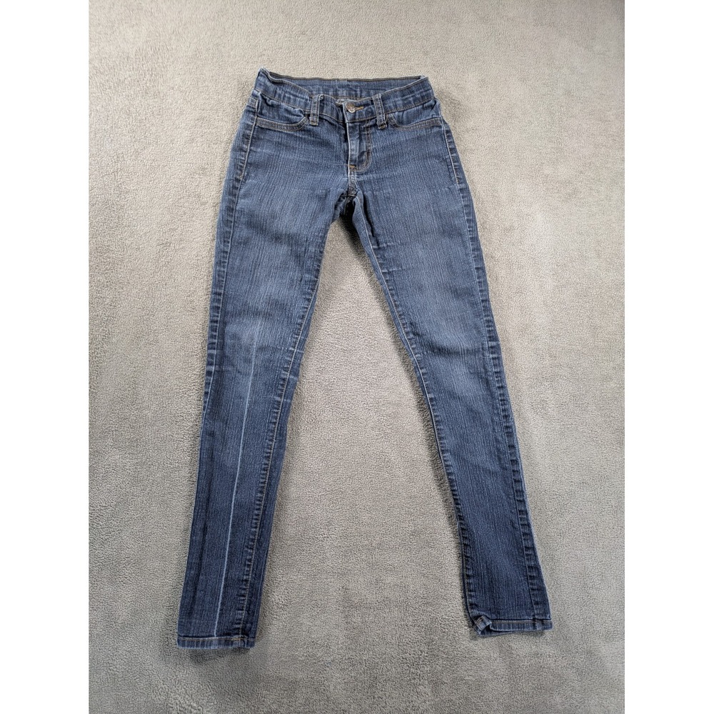 VTG Kancan Jeans Womens Size 0 Blue Dark Wash Low Rise Made In USA